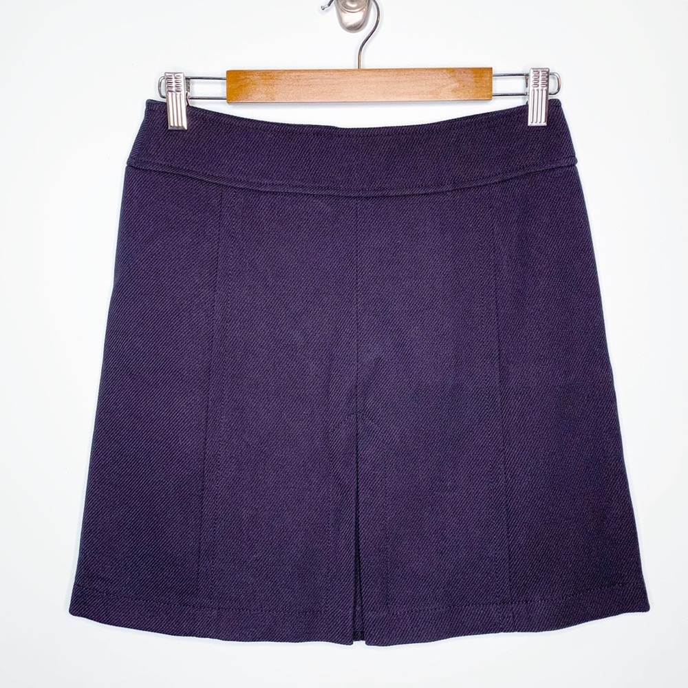 LOFT Navy Blue Front Pleat Lined Skirt